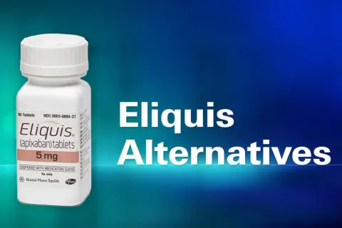 Butelka leku Eliquis 5 mg. Szukasz zamiennika? Sprawdź dostępne alternatywy.