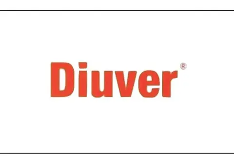 Logo "Diuver" w kolorze pomarańczowym na białym tle.