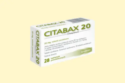 Opakowanie leku **Citabax** 20 mg, zawierające 28 tabletek powlekanych.