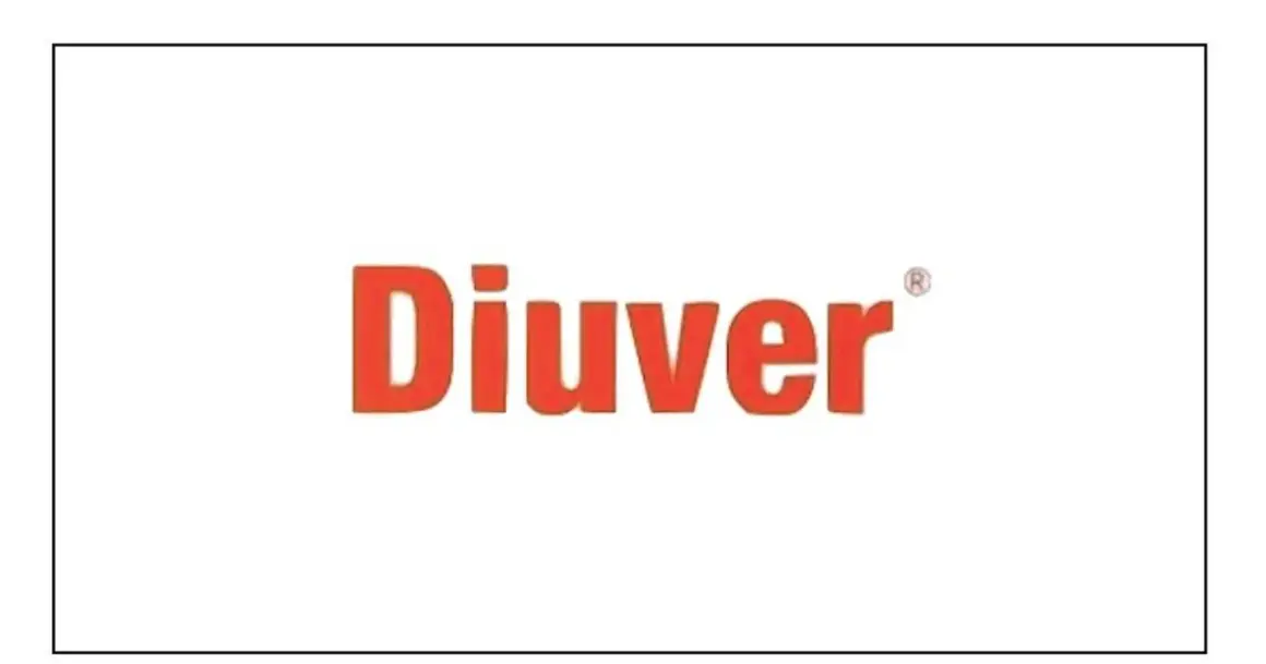 Logo "Diuver" w kolorze pomarańczowym na białym tle.